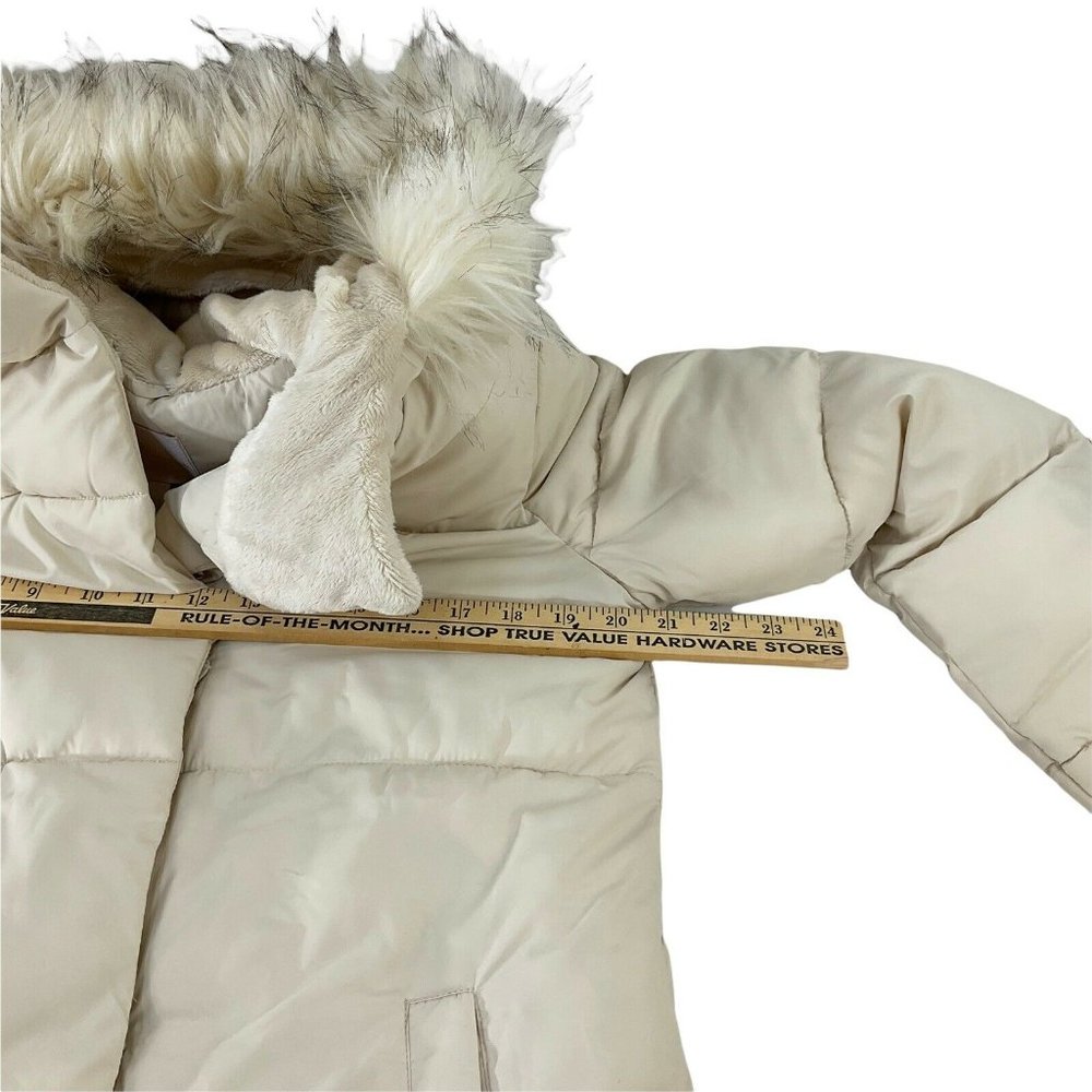 Rachel Parcell Coat Womens Sz Small Cream Puffer Faux Fur Hooded Msrp $228 Nwot - Picture 8 of 10